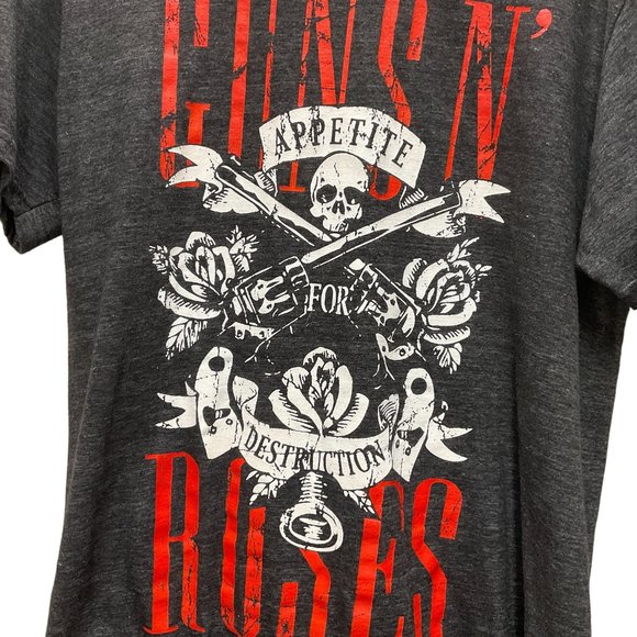 Guns N Roses Mens Short Sleeve Gray Tee Shirt Size L - Picture 2 of 7